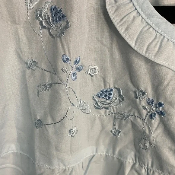 Light Blue Embroidered Blouse - Picture 3 of 9